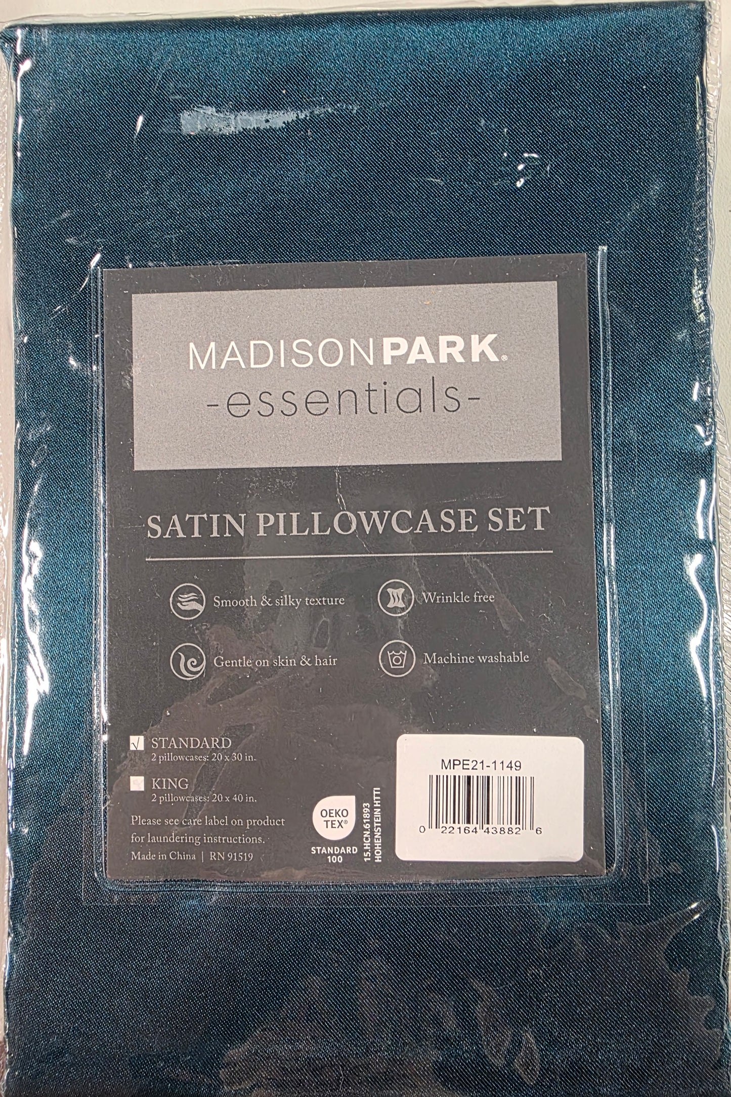 Madison Park Essentials Satin Wrinkle Resistant Pillowcase
