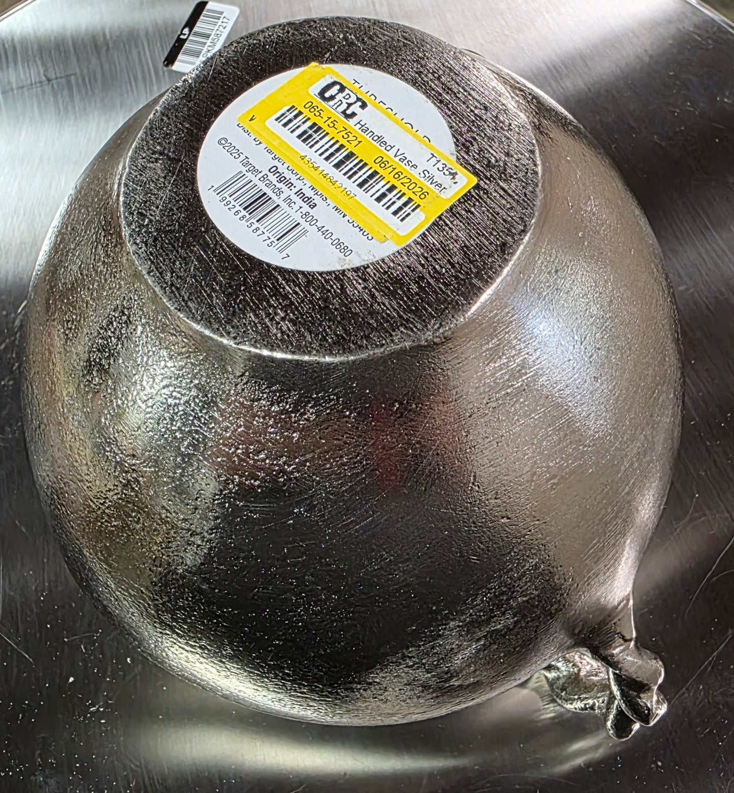 Handled vase silver - AS IS - SOME MINOR COSMETIC FLAWS