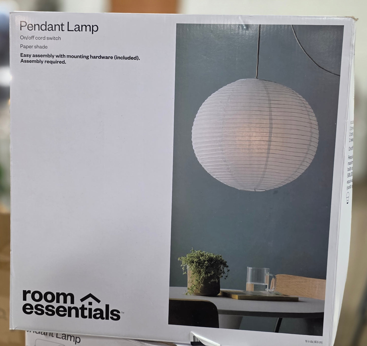 15.75" Round Paper Shade Ceiling Light - Room Essentials™