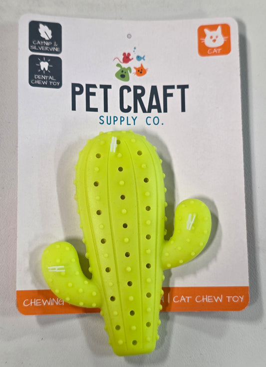Pet Craft Supply Cactus Interactive Cat Toy Chew Toy Teeth Cleaning with Catnip and Silvervine Bag