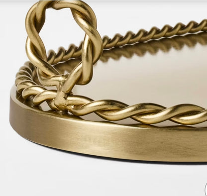 Metal Braided Oval Decorative Tray - Threshold™ designed with Studio McGee AS-IS