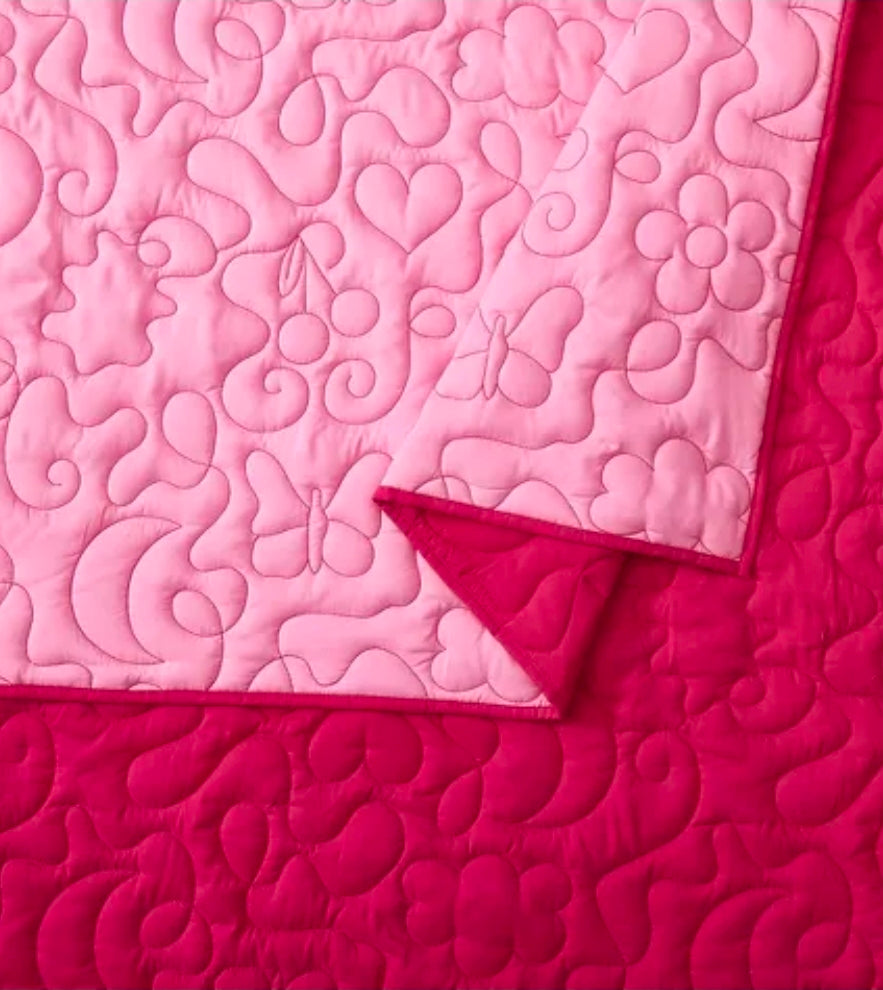 Prism Full/Queen Pink Icon Quilted Comforter Set
