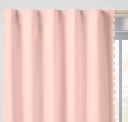 Blackout Curtain Scallop Kids' 42"W x 84"L  Blackout Window Curtain Panel