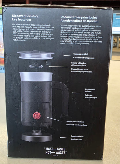 Bodum Milk Frother with handle Black: Electric Coffee & Milk Steamer