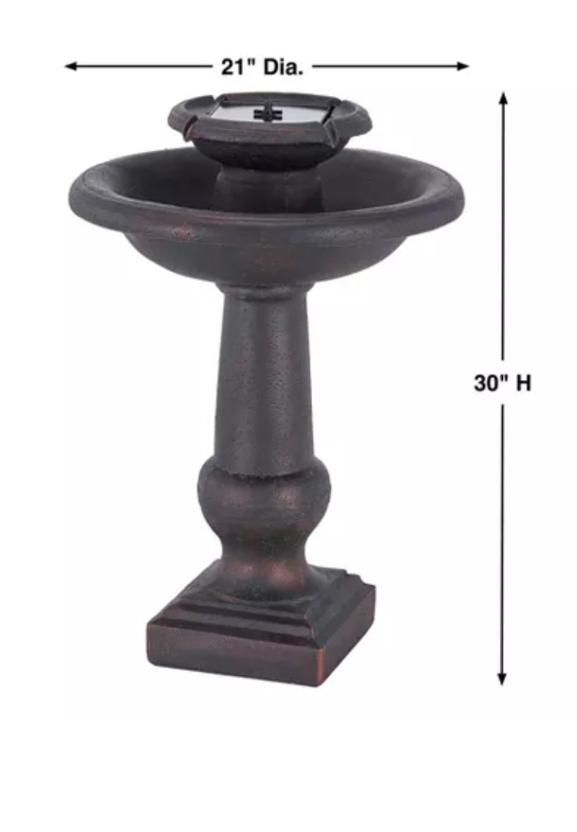 Smart Solar 30.5" Chatsworth intelliSOLAR 2-Tiered Fountain with Remote - Bronze PICKUP ONLY