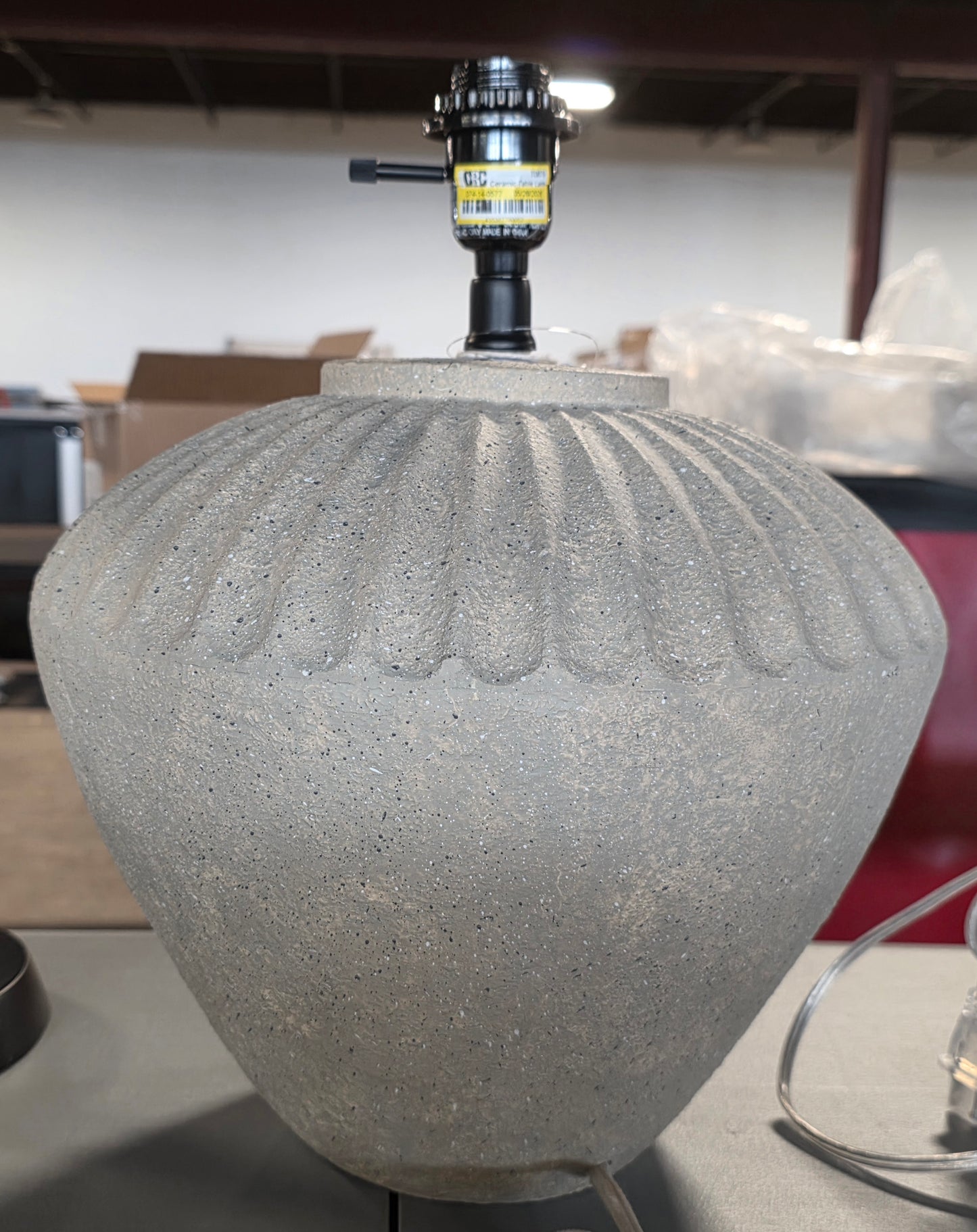 Ceramic Table Lamp Tan Base Only