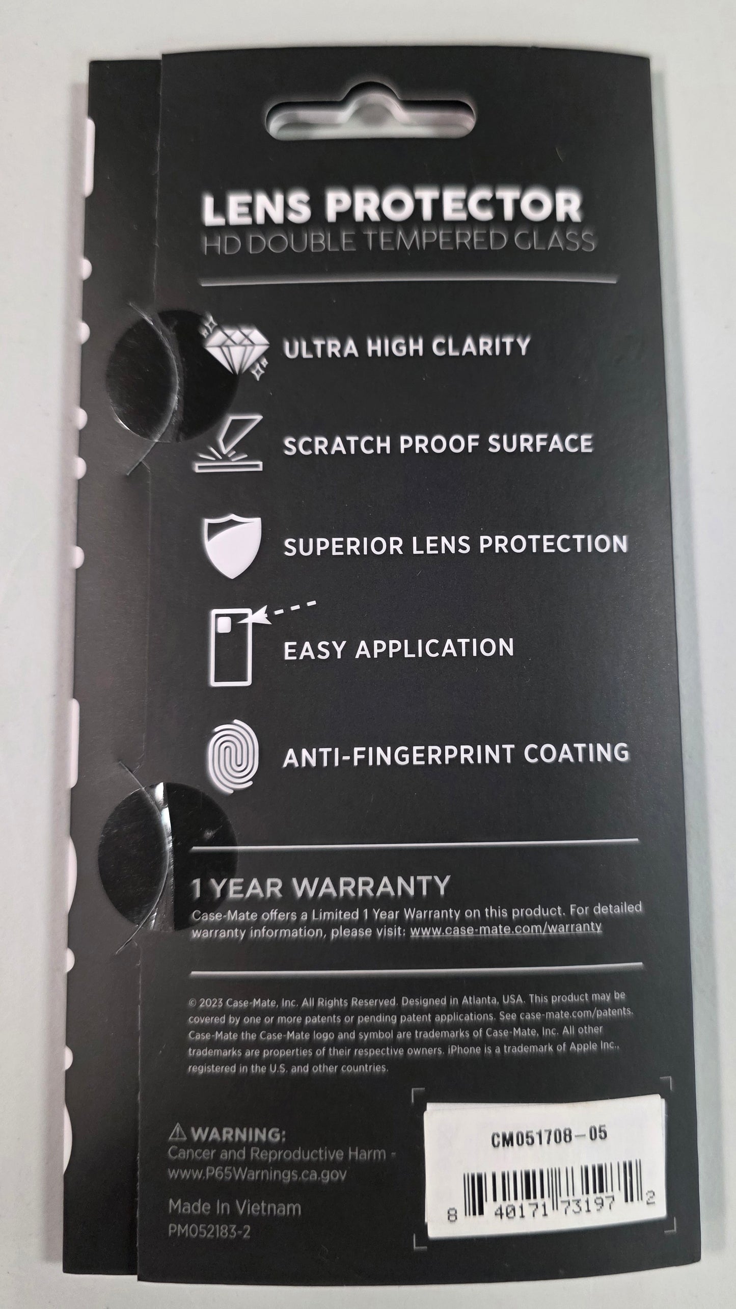 Case-Mate Apple iPhone 15 Pro/iPhone 15 Pro Max Lens Protector - Clear