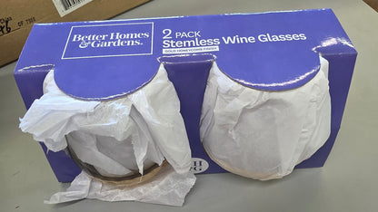 Better Homes & Gardens Honeycomb Stemless Wine Glasses Set of 2