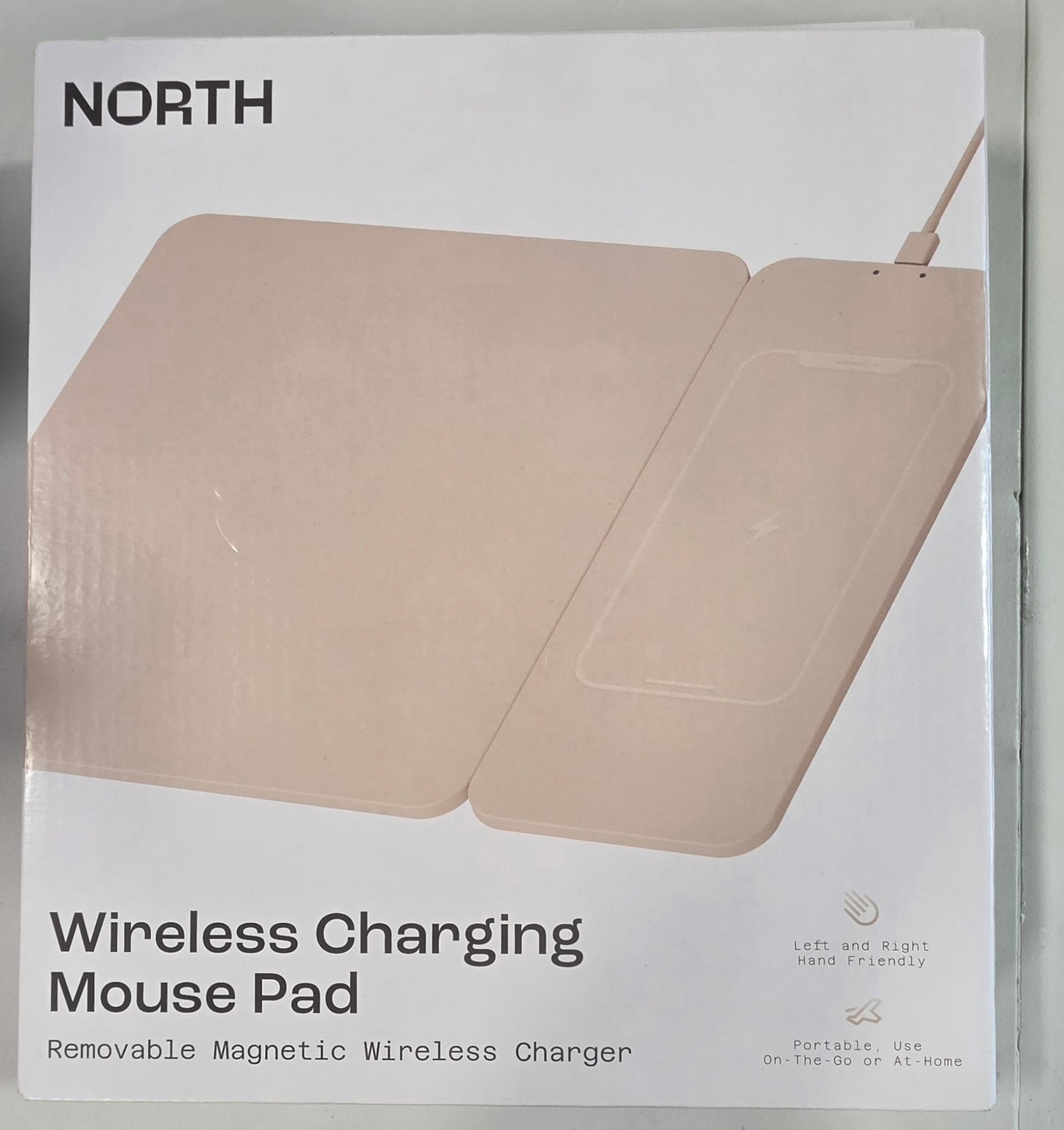 North Wireless Charging Mouse Pad - Beige: Polyurethane Desk Accessory