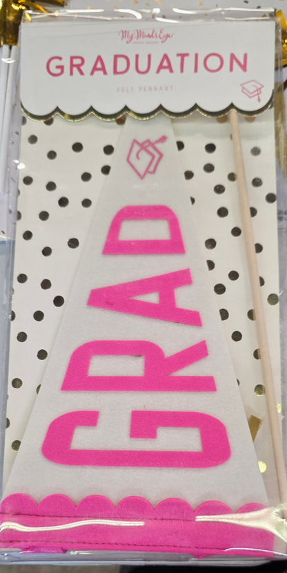 Graduation Felt Pennant Pink
