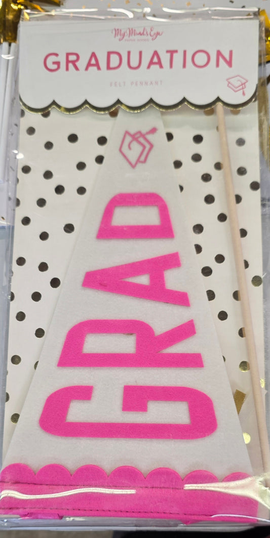 Graduation Felt Pennant Pink