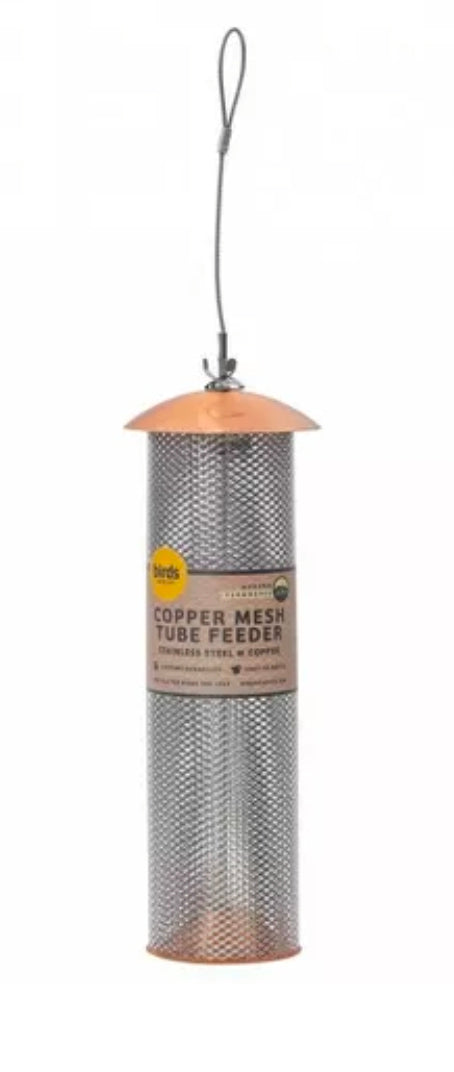 Birds Choice Modern Farmhouse Copper Mesh Bird Tuber Feeder
