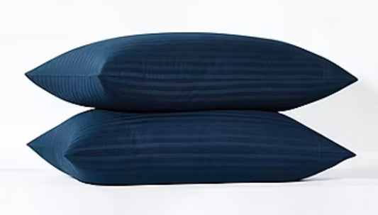 Royal Velvet Dobby Stripe Pillowcase Pair - King / Navy