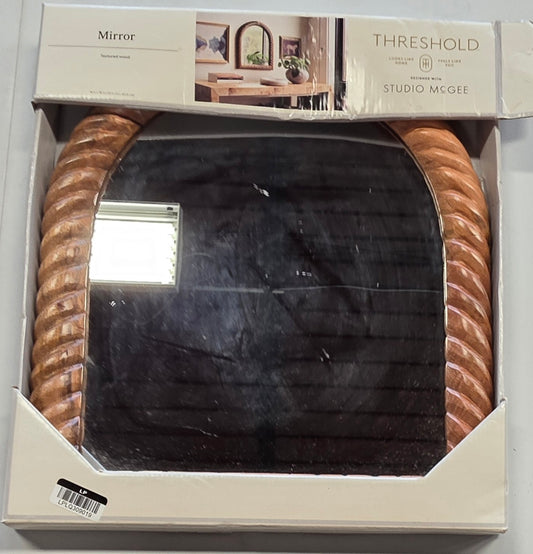 14" x 16" Wood Textured Mirror Studio McGee