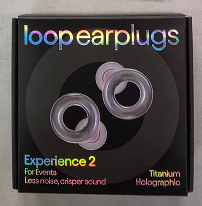Loop Experience 2 Earplugs for Live Events Concerts Festivals and Night Outs - Titanium Holographic