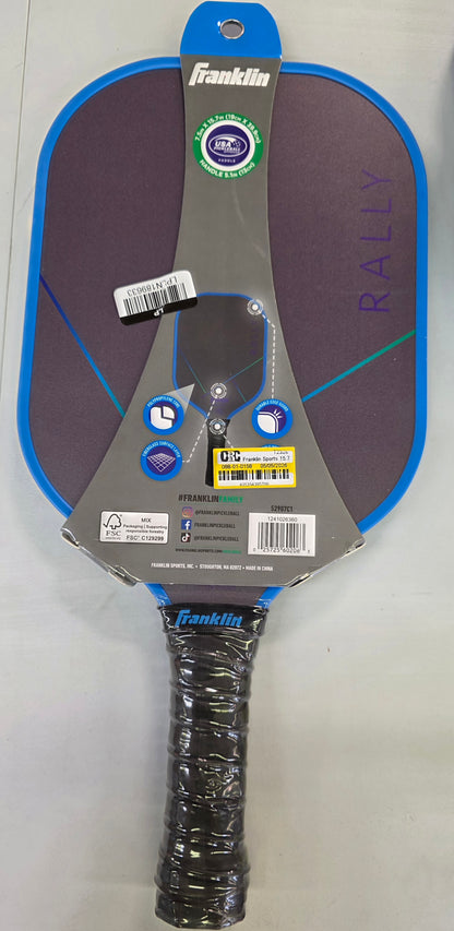 Franklin Sports 15.7'' Rally Traditional Pickleball Paddle - Blue/Green: Polypropylene Core