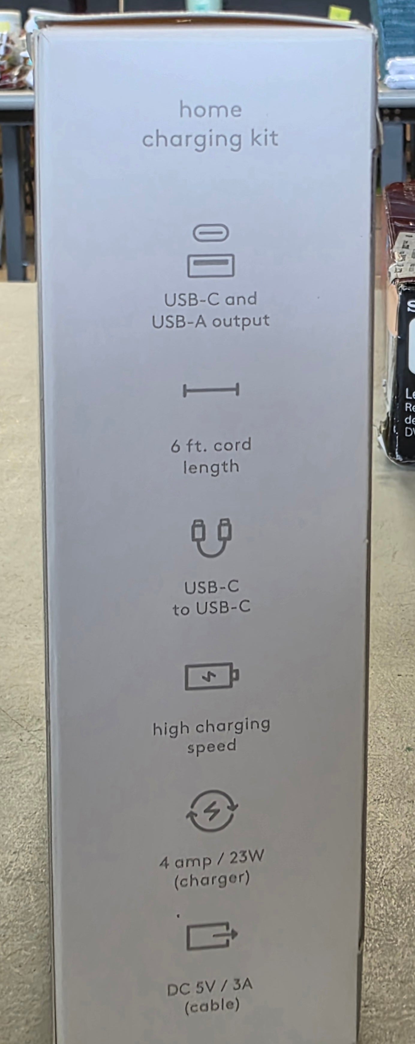 2-Port USB-A USB-C Wall Charger with 6' USB-C to USB-C Braided Cord - heyday™ Matte Black
