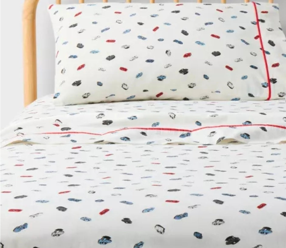 Full Sheet Set Hot Wheels Classic Car Kids' Cotton Sheet Set Cream - Hot Wheels