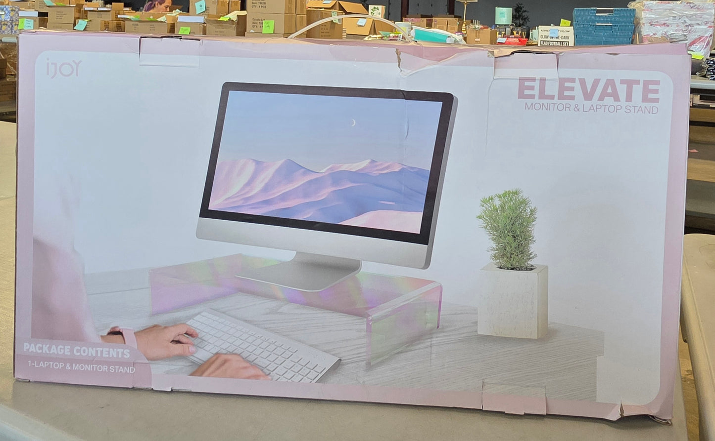 iJoy Elevate Monitor and Laptop Stand for Laptops upto 17” – Opal Sky