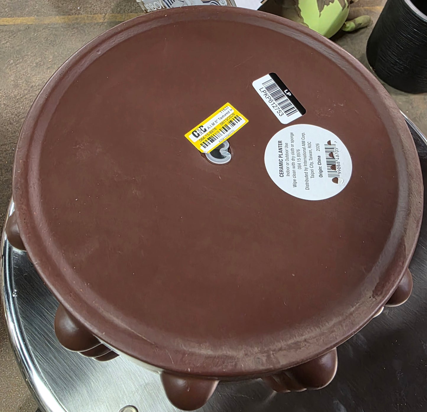 A.I.M 5" Textured Inventive Planter Brown