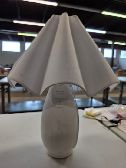 Wavy Shade Collection with Ceramic Base Table Lamp White - Threshold™  AS-IS PICKUP ONLY