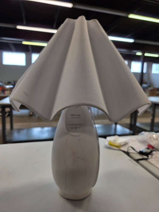 Wavy Shade Collection with Ceramic Base Table Lamp White - Threshold™  AS-IS PICKUP ONLY