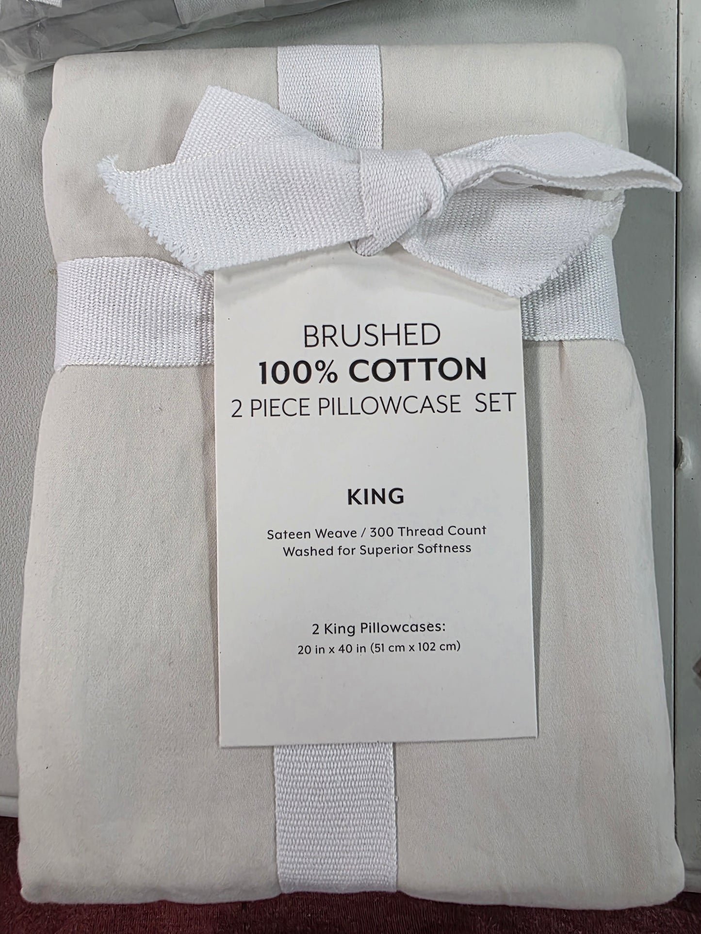 King Pillowcases Brushed 100% Cotton 2pc