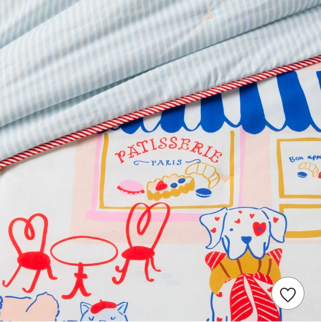 Twin Comforter Set- Patisserie Scene Kids