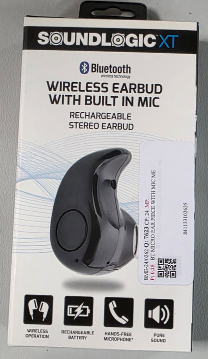 SOUNDLOGICXT Bluetooth Wireless Earbud with Built In Mic