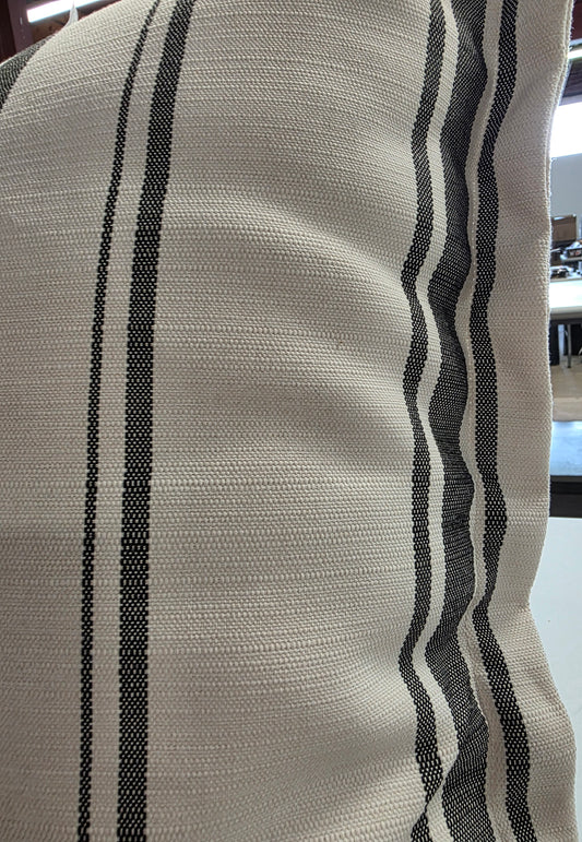 Woven Stripe Deep Patio Pillow  Black/Ivory - Threshold™ PICKUP ONLY