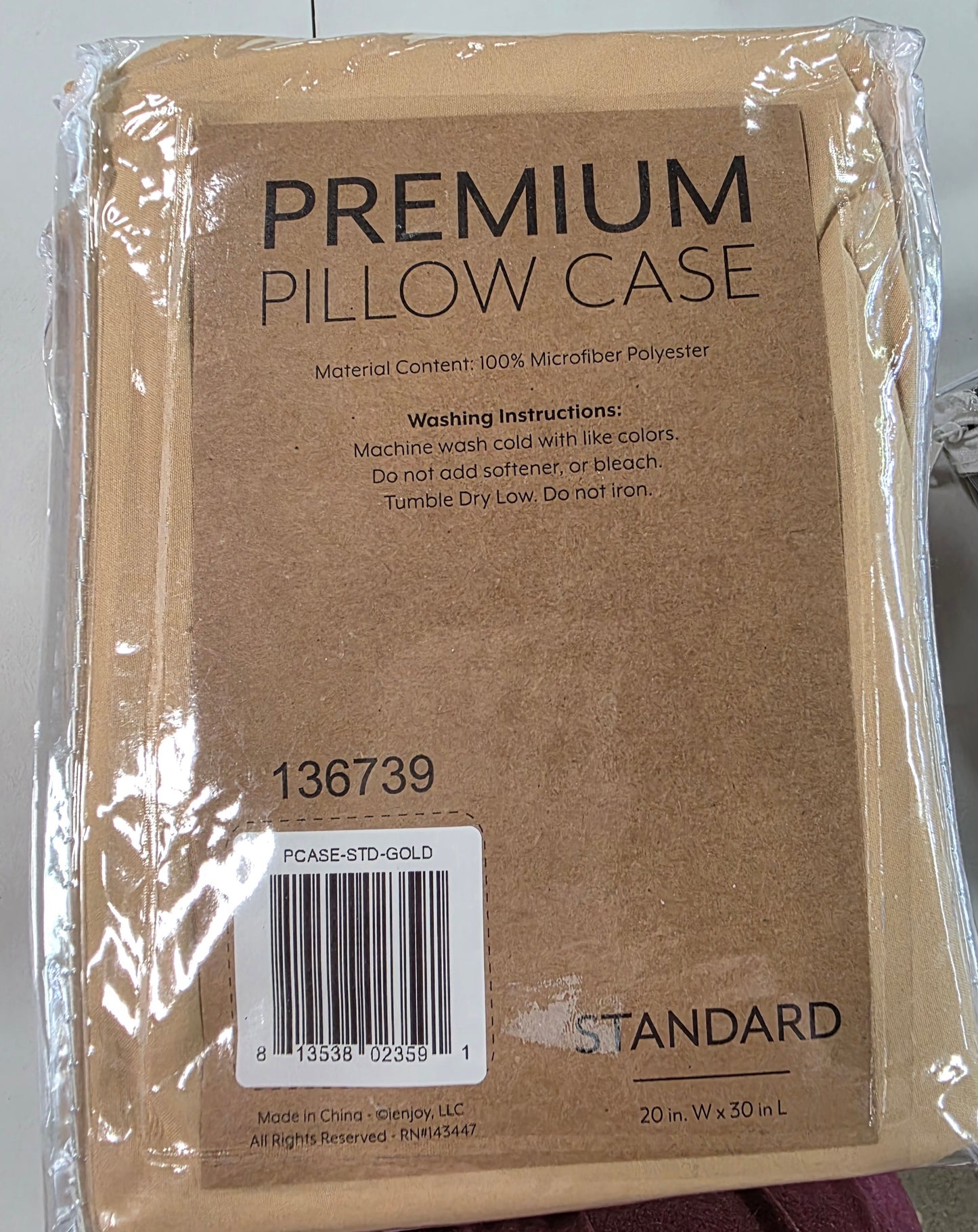 Premium Pillowcase Standard 2 pcs Gold