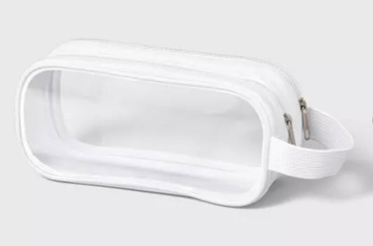 Double Zip Clear Plastic Pouch White - up&up™