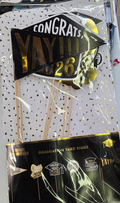 Graduation Yard Signs 6 pc Set - Class of 2026