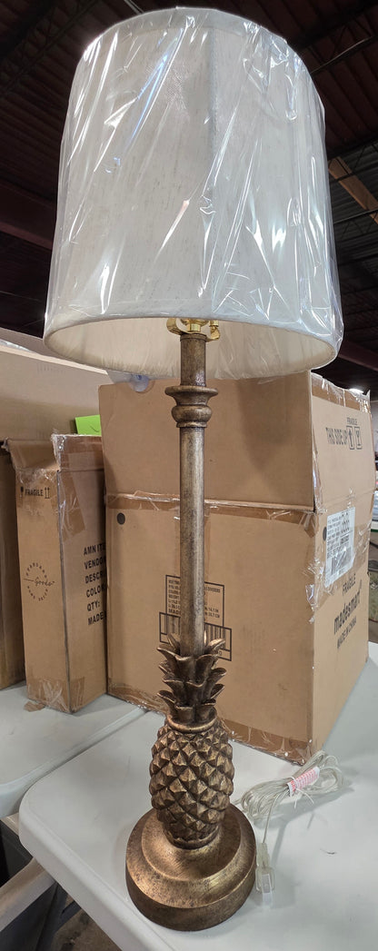Pineapple Table Lamp Gold PICKUP ONLY