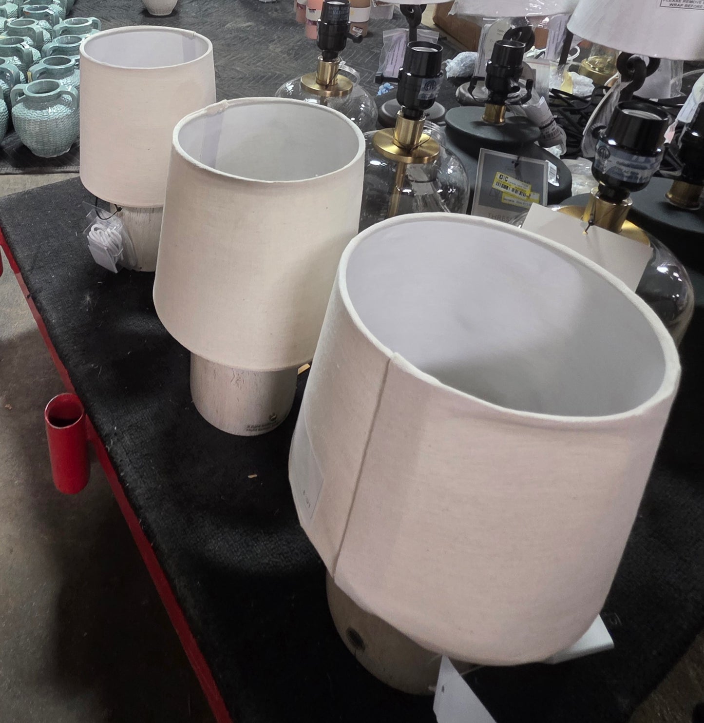 Faux Wood Portable Table Lamp White - Threshold AS-IS