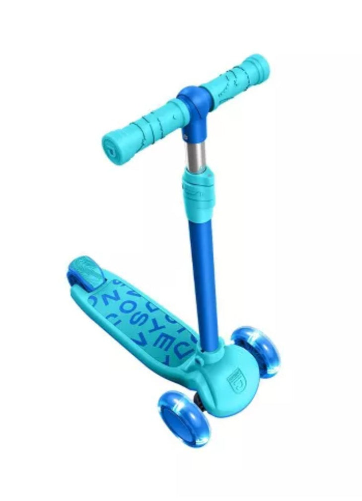 Jetson Gem Learn & Grow Kick 3-Wheel Kick Scooter - Blue/Green: Adjustable Handlebar, LED Lights