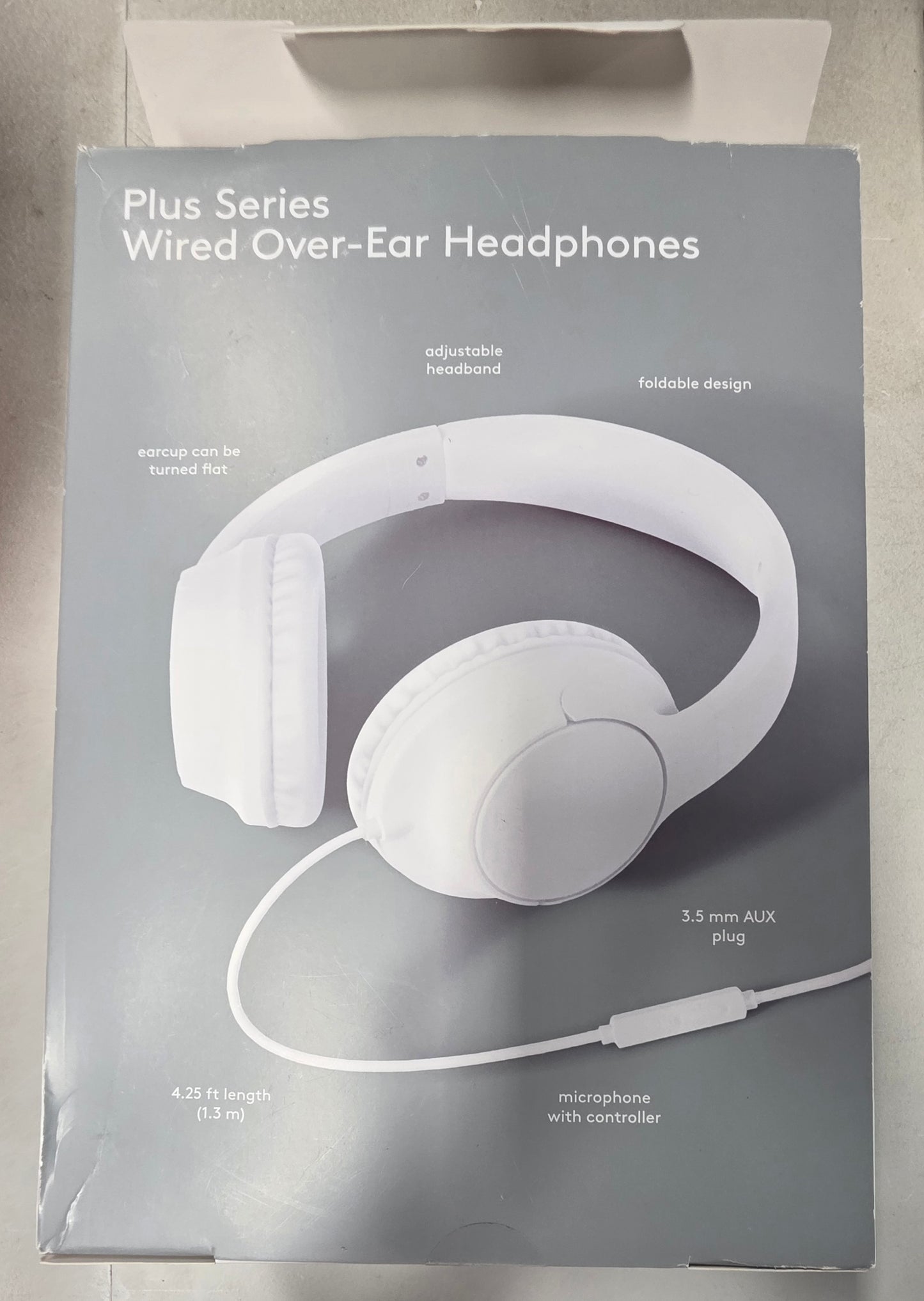 Premium Over-Ear Folding Wired Headphones - heyday™ White Open Box