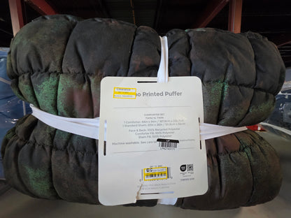 Camo Printed Twin Puffer Comforter & Sham