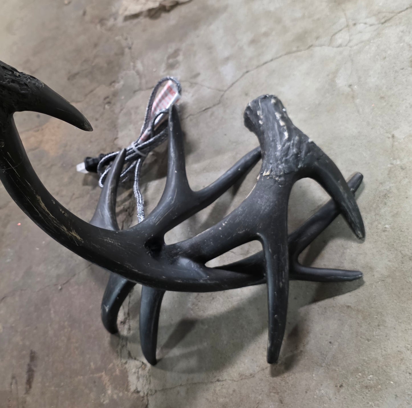 27.5" Antler Rustic Resin LED Table Lamp Black - JONATHAN Y.  PICKUP ONLY