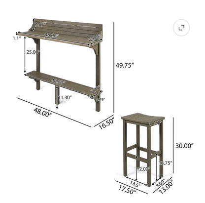 Wood Bar Set with Stools AS-IS & Pickup Only