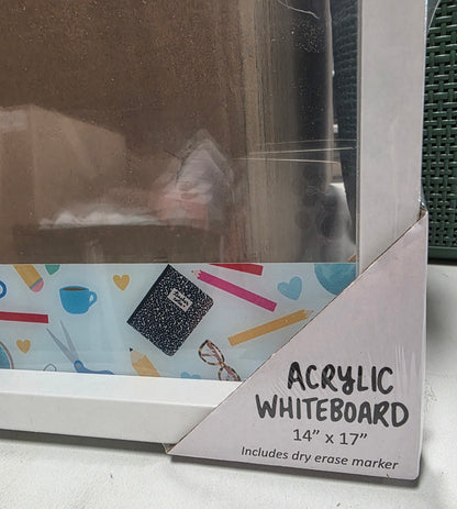weekly planner acrylic whiteboard school pencils Clear
