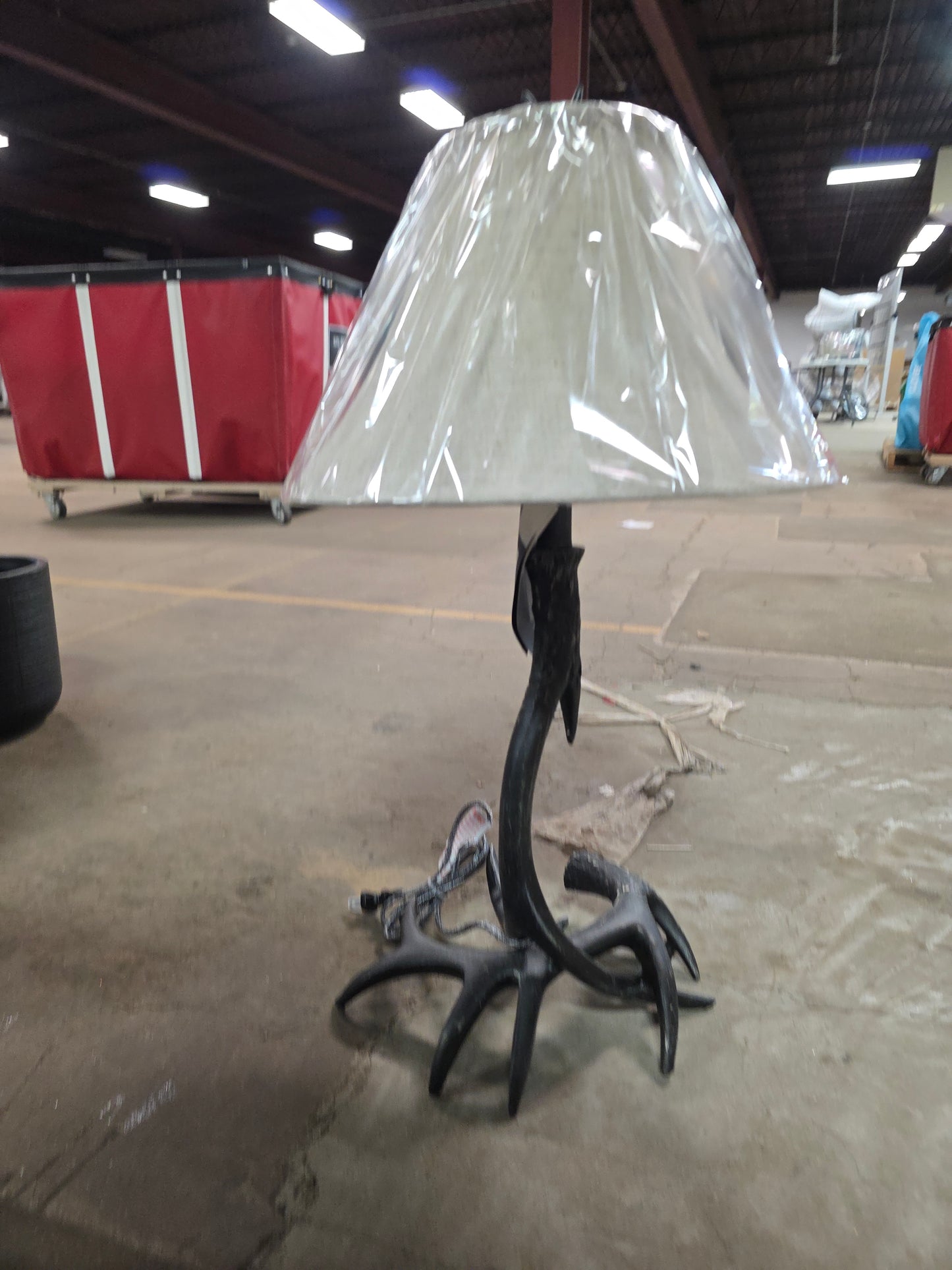 27.5" Antler Rustic Resin LED Table Lamp Black - JONATHAN Y.  PICKUP ONLY