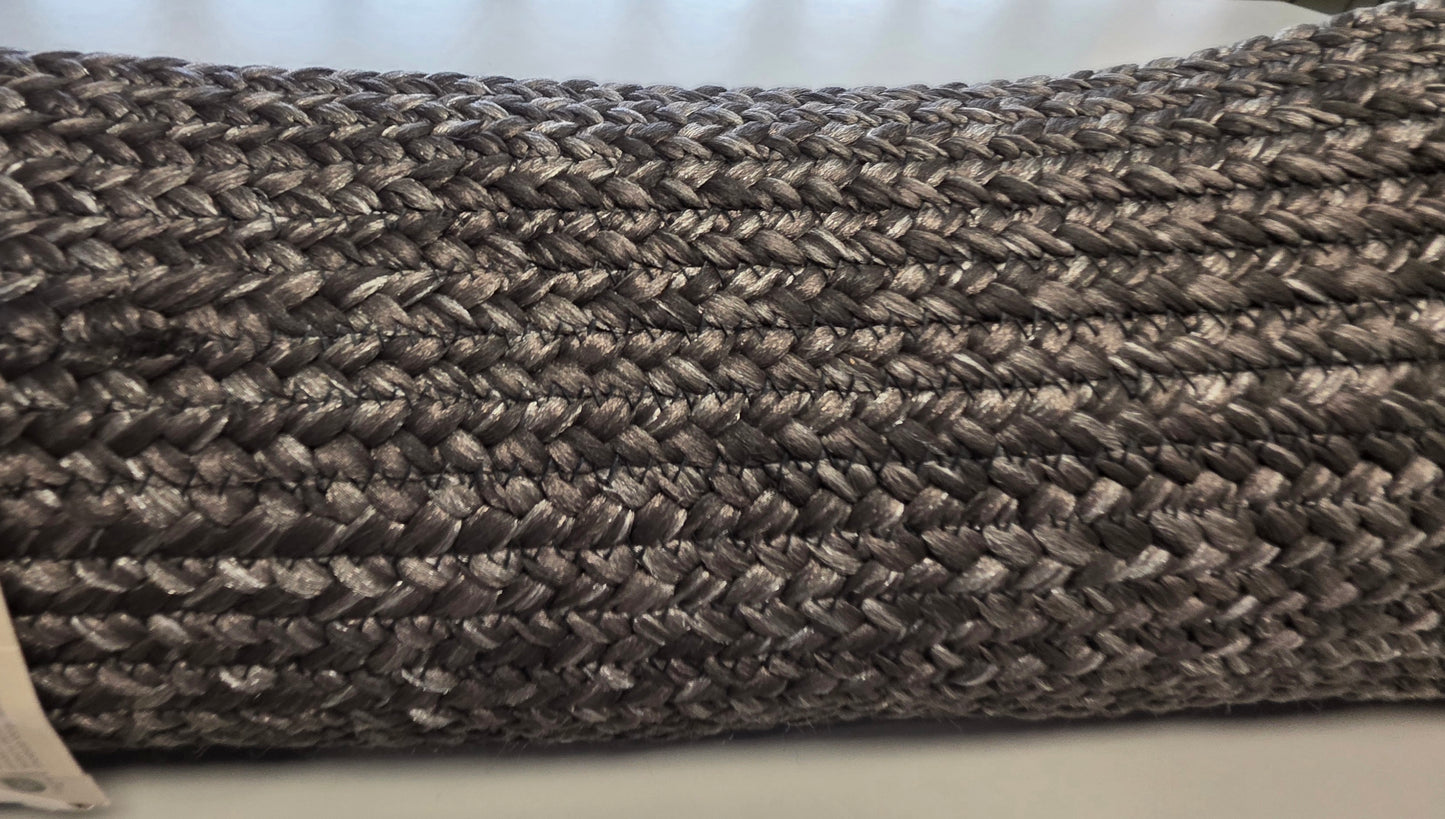 5'x7' Natural Woven Rectangular Braided Outdoor Area Rug Heathered Charcoal - Threshold™ PICKUP ONLY