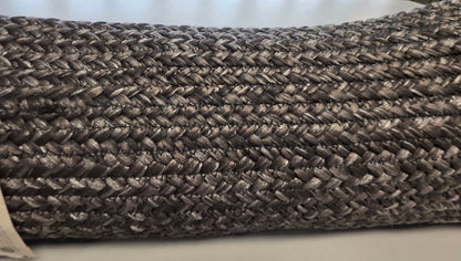 5'x7' Natural Woven Rectangular Braided Outdoor Area Rug Heathered Charcoal - Threshold™ PICKUP ONLY