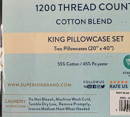 Superior 1200 Thread King Pillowcase Set