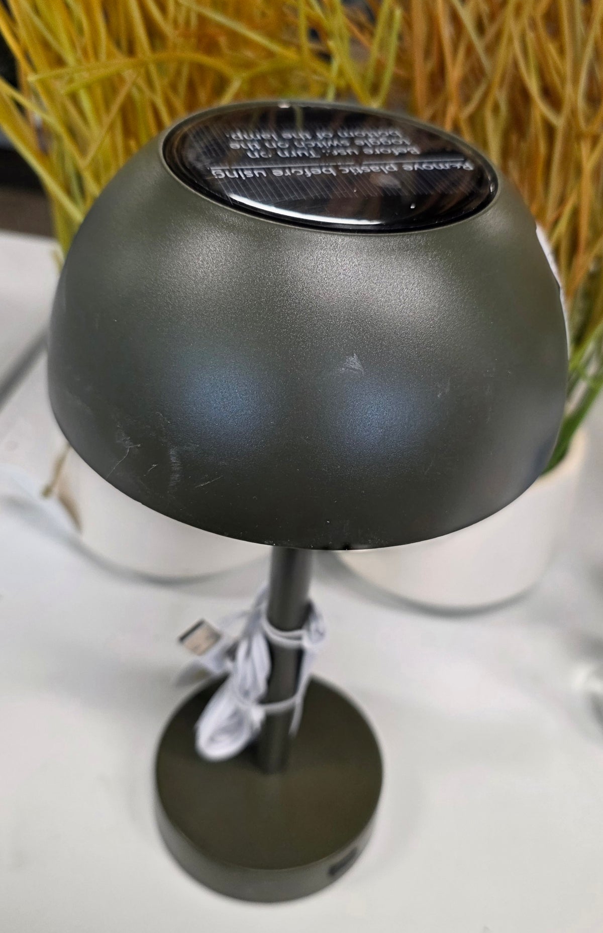 Solar and Rechargeable USB LED Outdoor Table Lamp Green - Threshold™