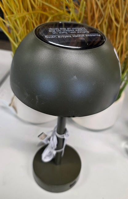 Solar and Rechargeable USB LED Outdoor Table Lamp Green - Threshold™