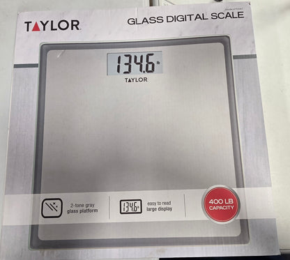 Digital Glass Bathroom Scale Gray/Silver - Taylor