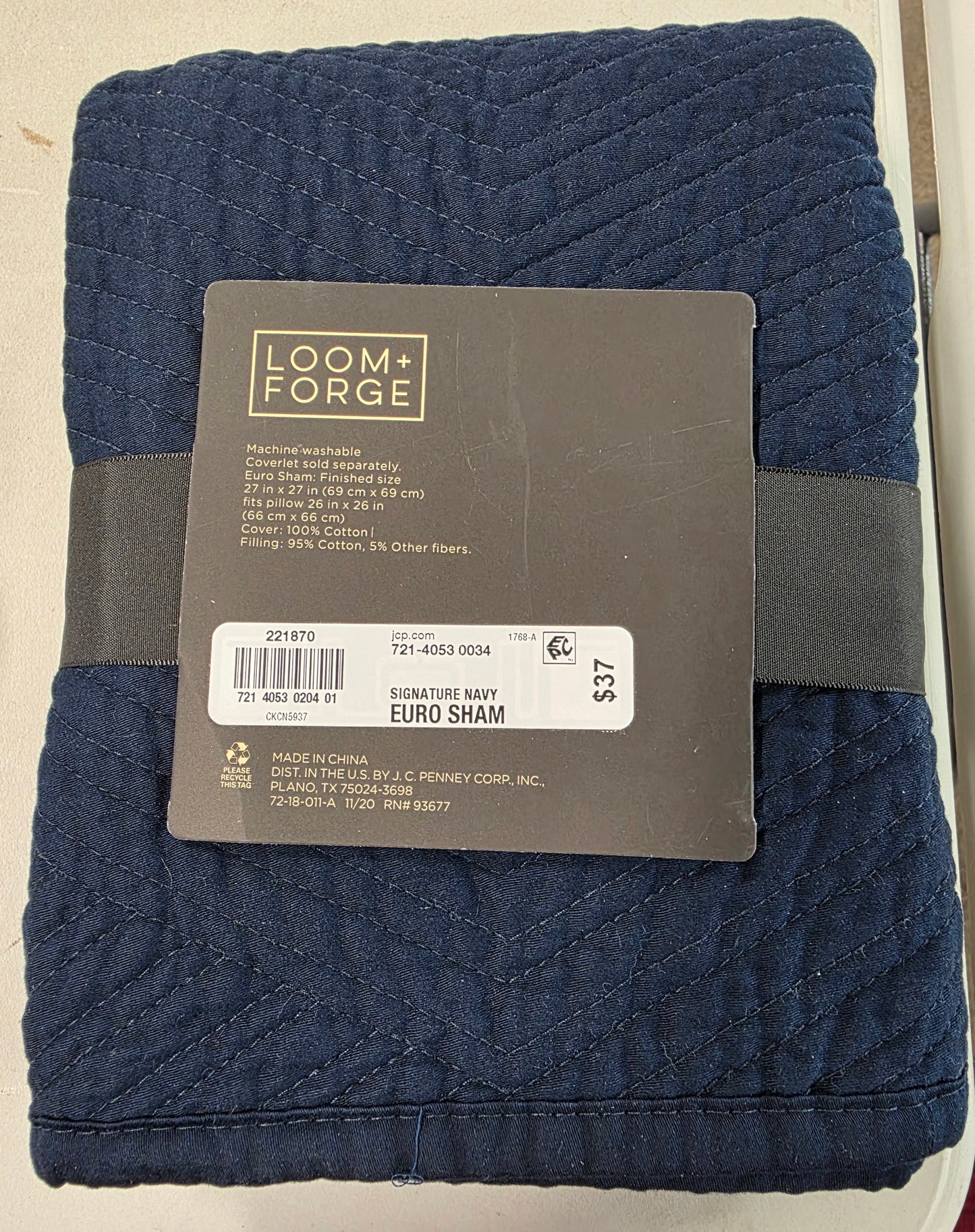 Loom & Forge Euro Sham Navy
