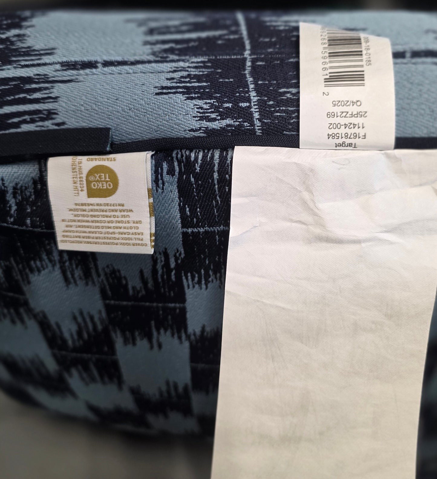 18"x20" Ikat Woven Curved Seat Cushion Light Blue/Navy - Threshold™ PICKUP ONLY